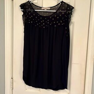 Gorgeous Black Dressy Loft Top M